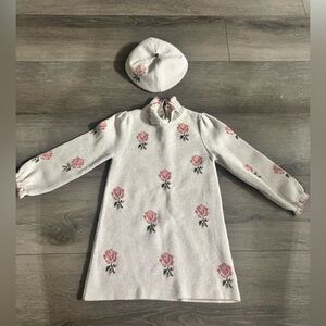 Anthropologie Cream and Pink Knit Dress